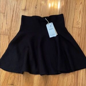 Black knit mini skirt